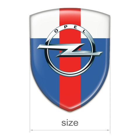 Opel Silicone Emblem Blue White with Red Band Pattern 