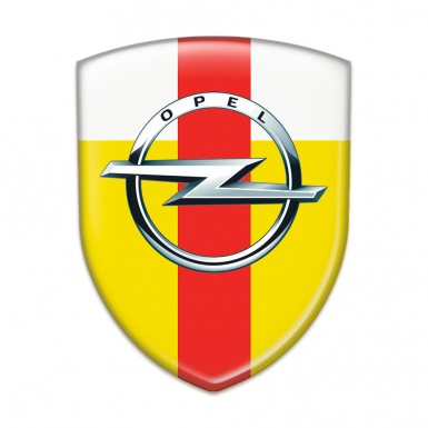 Opel Resin Sticker Yellow White with Red Band Pattern 