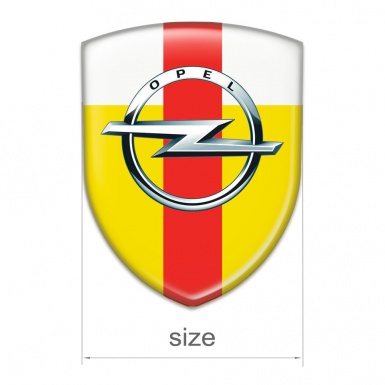 Opel Resin Sticker Yellow White with Red Band Pattern 