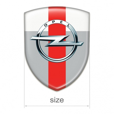 Opel Resin Sticker Grey White with Red Band Pattern 