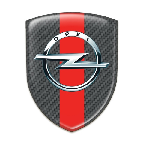 Opel Emblem Exterior Carbon with Red Band Pattern 