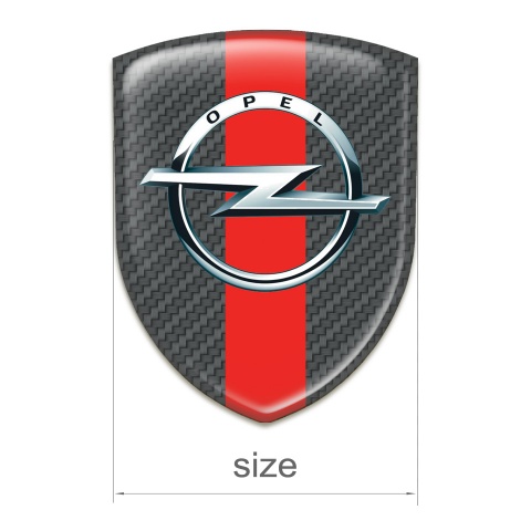 Opel Emblem Exterior Carbon with Red Band Pattern 