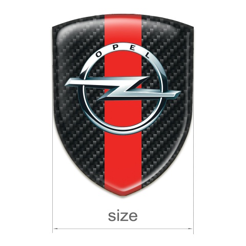 Opel Self Adhesive Car logo Emblem Dark Carbon with Red Band Model 