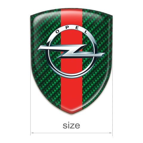 Opel Car Interior Badge Green Carbon with Red band Model 
