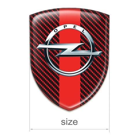 Opel Silicone Car Decal Badge Red carbon with Red Band Style 