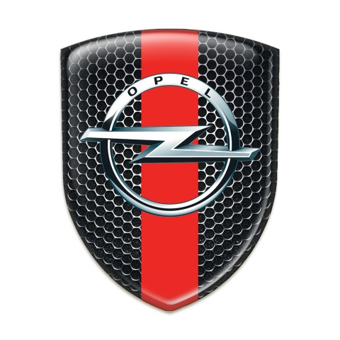 Opel Silicone Badge Perforated Steel With Red Band model 