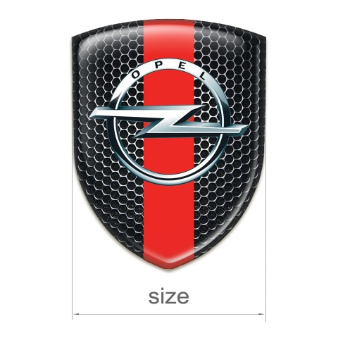 Opel Silicone Badge Perforated Steel With Red Band model 