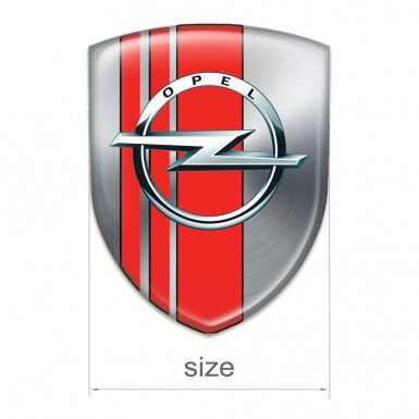 Opel Auto Emblem Silver with Red Tapes 