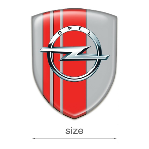 Opel Emblem Badge Logo Grey with Red Tapes 