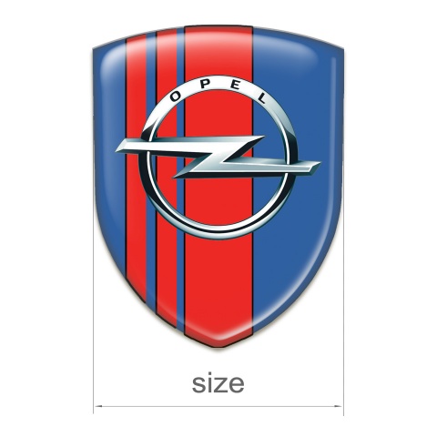 Opel Tuning Emblem Blue with Red tapes Decoration 