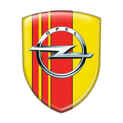 Opel Self Adhesive Emblem Logo Yellow with Red Tapes Decoration 