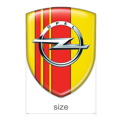 Opel Self Adhesive Emblem Logo Yellow with Red Tapes Decoration 