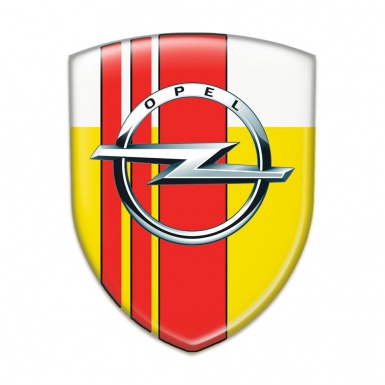 Opel Emblem Exterior Yellow White with Red Tapes Decoration 