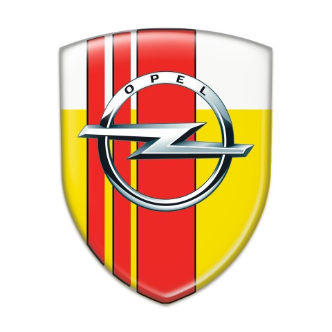 Opel Emblem Exterior Yellow White with Red Tapes Decoration 