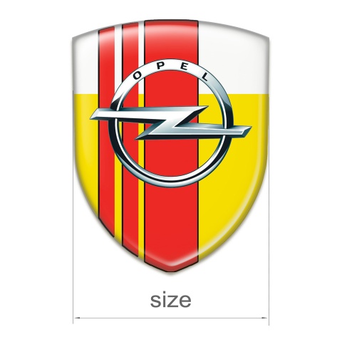 Opel Emblem Exterior Yellow White with Red Tapes Decoration 
