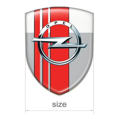 Opel Emblem Interior Grey White with Red Tapes Decoration 