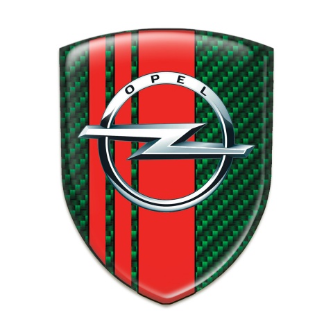 Opel Car Accessories Badge Green Carbon with Red Tapes Decoration 