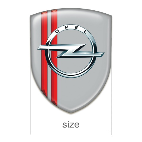 Opel Silicone Badge Grey Base with Red Lines Decoration 