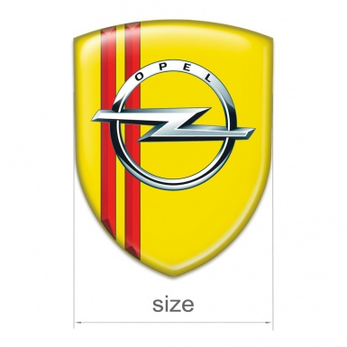 Opel Auto Emblem Yellow Base Red Lines Decoration 
