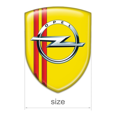 Opel Auto Emblem Yellow Base Red Lines Decoration 