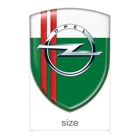 Opel Logo Emblem Green White Base Red Lines Decoration 