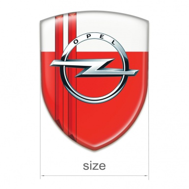 Opel  Tuning Emblem Red White Base Red Lines Decoration 