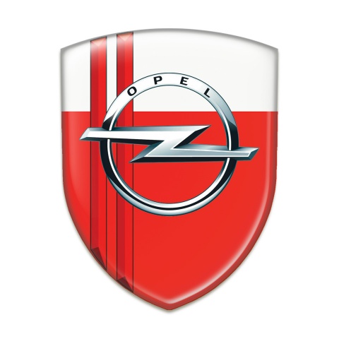 Opel  Tuning Emblem Red White Base Red Lines Decoration 