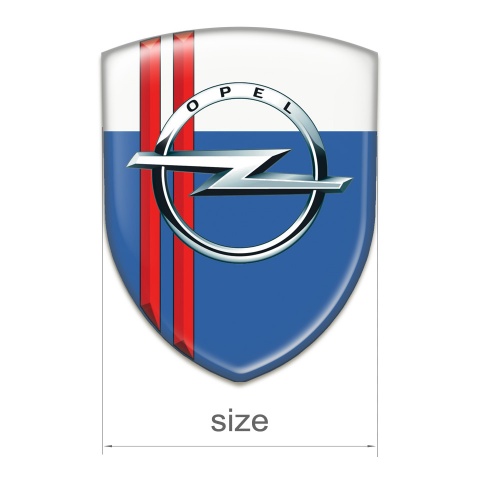 Opel Self Adhesive Emblem Logo Blue White Base Red Lines Decoration 