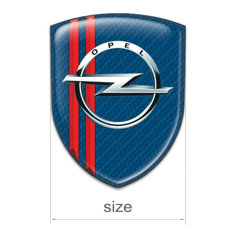 Opel Resin Sticker navy Blue Carbon Base Red Lines Decoration 
