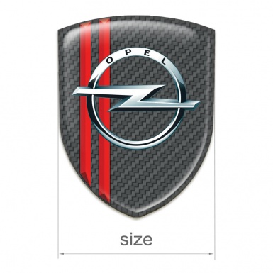 Opel 3D Gel Emblem Carbon Base Red Lines Decoration 