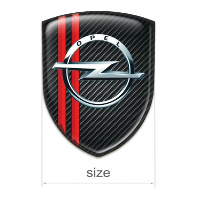 Opel Emblem Interior Black Carbon Base Red Lines Decoration 