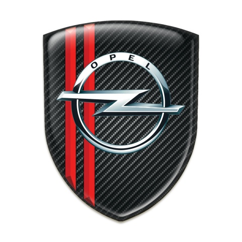 Opel Emblem Interior Black Carbon Base Red Lines Decoration 