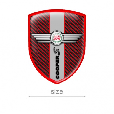 Mini Cooper S Emblem Silicone Shield Red Carbon Edition