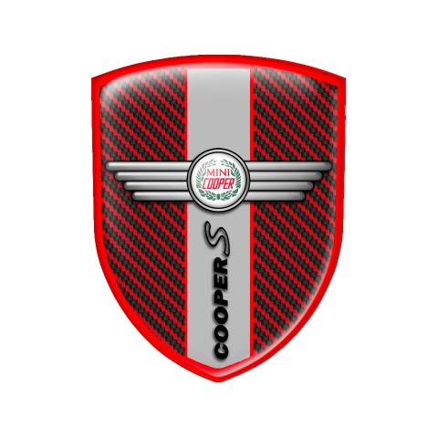 Mini Cooper S Emblem Silicone Shield Red Carbon Edition
