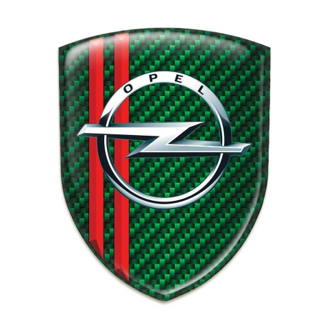 Opel Tuning Badge Green carbon Base Red Line Decoration 