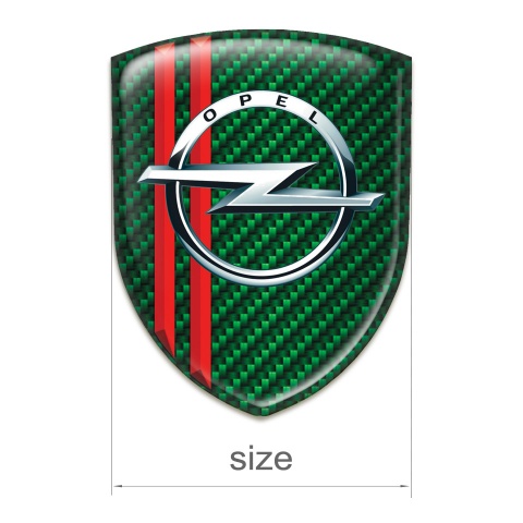 Opel Tuning Badge Green carbon Base Red Line Decoration 
