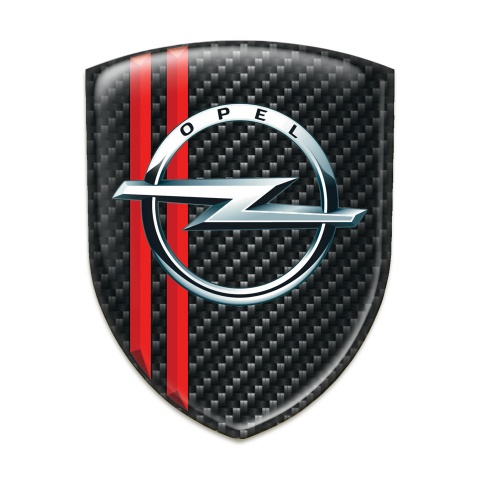 Opel Car Accessories Badge Dark carbon Base Red Lines Decoration 