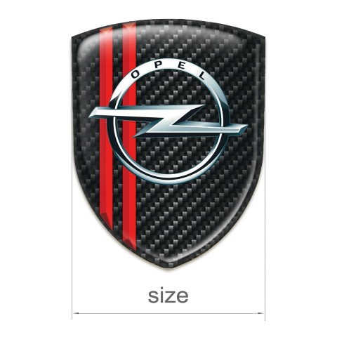 Opel Car Accessories Badge Dark carbon Base Red Lines Decoration 