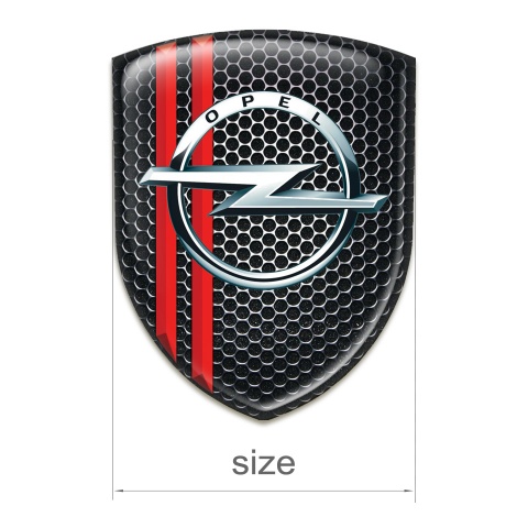 Opel Car Interior Badge Perforated Steel base Red Lines 