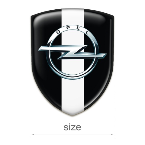 Opel Silicone Car Decal Badge Black Background with White Tape 
