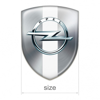 Opel Silicone Badge Silver Background with White Tape 
