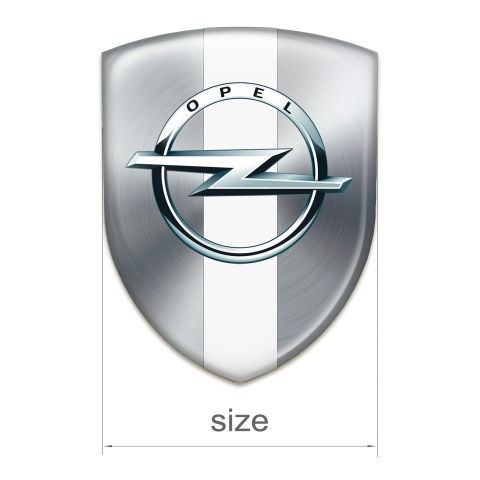 Opel Silicone Badge Silver Background with White Tape 
