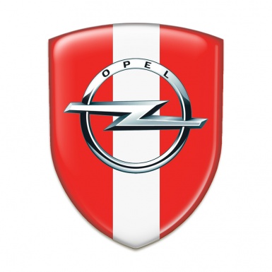 Opel Auto Emblem Red Background White Tape 