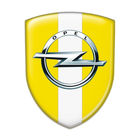 Opel Logo Emblem Yellow Background White Tape 