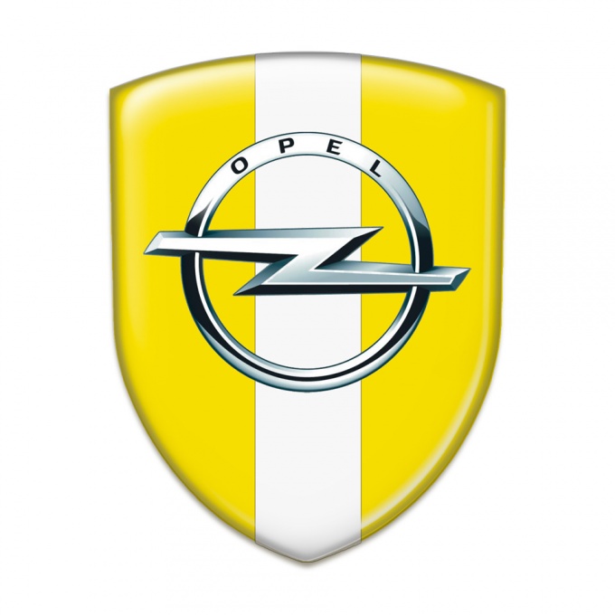 Opel Logo Emblem Yellow Background White Tape 