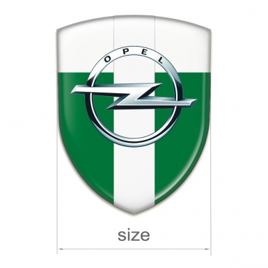 Opel Tuning Emblem Green White Background White Tape 