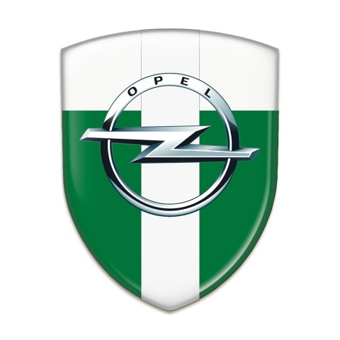 Opel Tuning Emblem Green White Background White Tape 