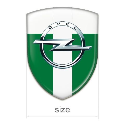 Opel Tuning Emblem Green White Background White Tape 