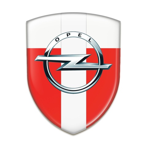 Opel Self Adhesive Emblem Logo Red White Warp with White Tape Style 