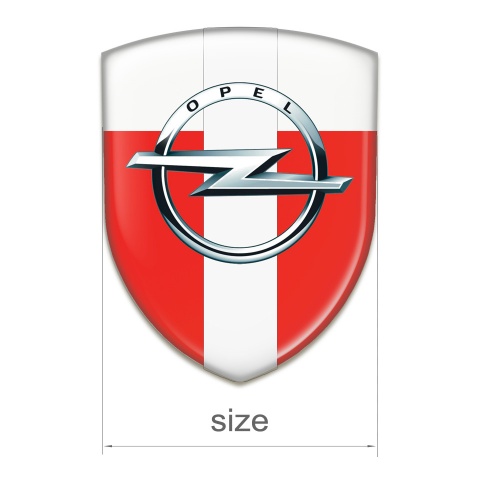 Opel Self Adhesive Emblem Logo Red White Warp with White Tape Style 
